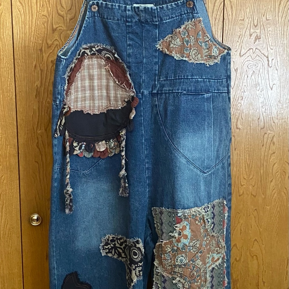Blue Velvet Denim Overalls